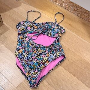 Colorful Floral Kids One Piece Swimsuit